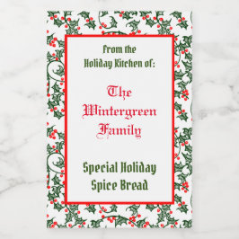 ホリーソーザホリデーキッチンオブファミリーベーキング フードラベル