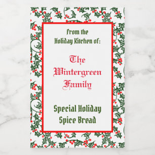 ホリーソーザホリデーキッチンオブファミリーベーキング フードラベル