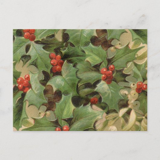 ホリーツリークリスマスホリデイヴィンテージ シーズンポストカード (正面)