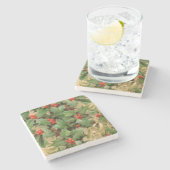 ホリーツリークリスマスホリデイヴィンテージ ストーンコースター (横)