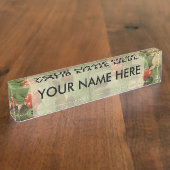 ホリーツリークリスマスホリデイヴィンテージ デスクネームプレート (側面)