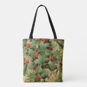 ホリーツリークリスマスホリデイヴィンテージ トートバッグ (裏面)