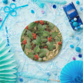 ホリーツリークリスマスホリデイヴィンテージ ペーパープレート (パーティー)