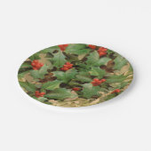 ホリーツリークリスマスホリデイヴィンテージ ペーパープレート (アングル)