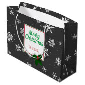 ホリーツリーベリーグレースノーフレークカスタムクリスマス ラージペーパーバッグ (裏面アングル)