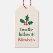 ホリーデザインのカスタムクリスマスギフトタグ ギフトタグ (正面)