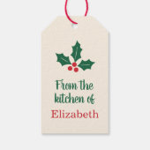 ホリーデザインのカスタムクリスマスギフトタグ ギフトタグ (裏面)