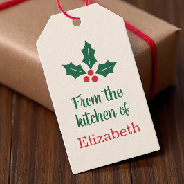 ホリーデザインのクリスマスギフトタグをオーダーメイドで ギフトタグ