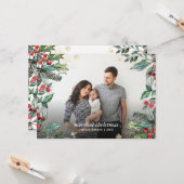 ホリーデーシーズンのフレーム入り写真グリーティングカード カード (正面/裏面インサイチュ)