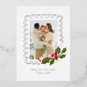 ホリーデーシーズンのホイールフレーム写真カード 箔シーズンカード (正面)