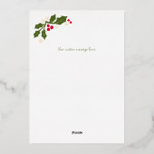 ホリーデーシーズンのホイールフレーム写真カード 箔シーズンカード (裏面)