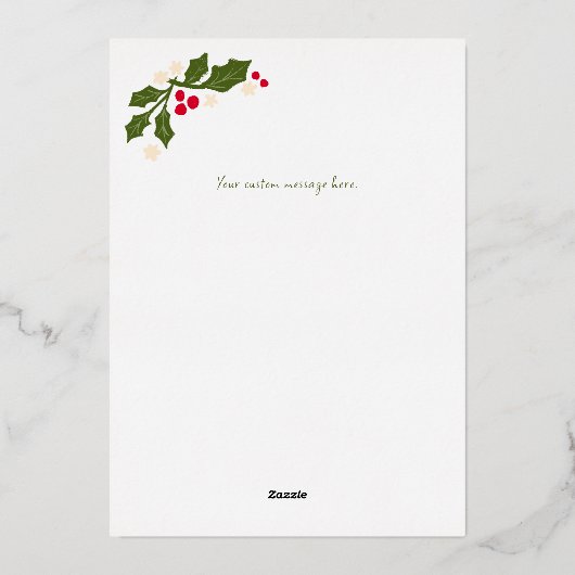 ホリーデーシーズンのホイールフレーム写真カード 箔シーズンカード (裏面)