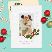 ホリーデーシーズンのホイールフレーム写真カード 箔シーズンカード