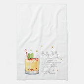 ホリードリンクすてきホリデークリスマスレシピ キッチンタオル (縦)