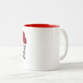 ホリードリーのクリスマスコーヒーマグを持っている ツートーンマグカップ (正面右)