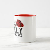 ホリードリーのクリスマスコーヒーマグを持っている ツートーンマグカップ (中央)