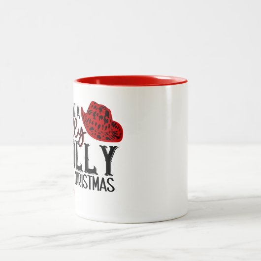 ホリードリーのクリスマスコーヒーマグを持っている ツートーンマグカップ (中央)