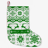ホリーニットすてきクリスマストナカイ スモールクリスマスストッキング (正面)