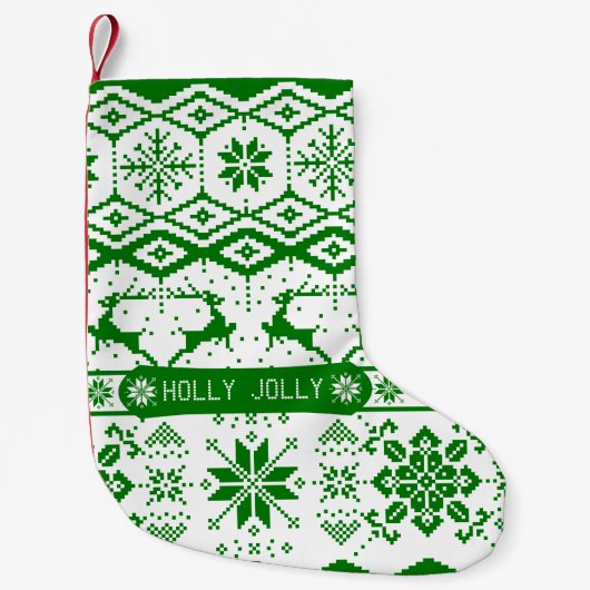 ホリーニットすてきクリスマストナカイ スモールクリスマスストッキング (正面)