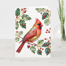 ホリーノートカード付き冬（鳥）ショウジョウコウカンチョウ シーズンカード