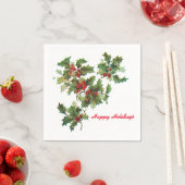 ホリーハッピーホリデーズカクテルペーパーナプキン スタンダードカクテルナプキン (インサイチュ)