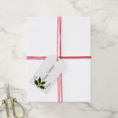 ホリーハッピーホリデーズギフトラベルエンクロージャー ギフトタグ (より糸付き)