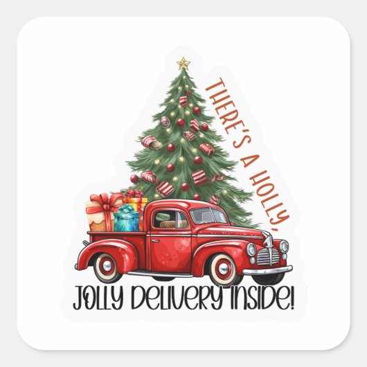 ホリーハリーディリバリートラック ビジネスホリデー スクエアシール (正面)