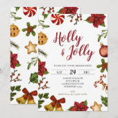 ホリーハリーホリデーパーティーのご招待 招待状 (正面/裏面)