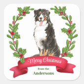 ホリーバナーベルネーズマウンテンドッグクリスマススススススクエア スクエアシール (正面)
