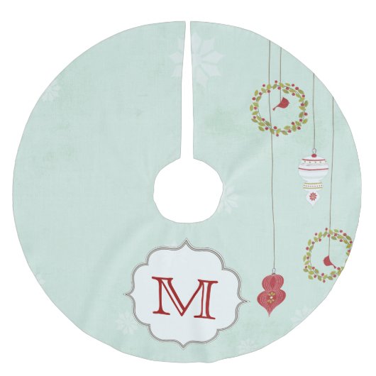 ホリーバレス(鳥)ショウジョウコウカンチョウモノグラムイニシャルツリースカート ブラッシュドポリエステルツリースカート (正面)