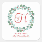 ホリーバーのクリスマス スクエアシール (正面)