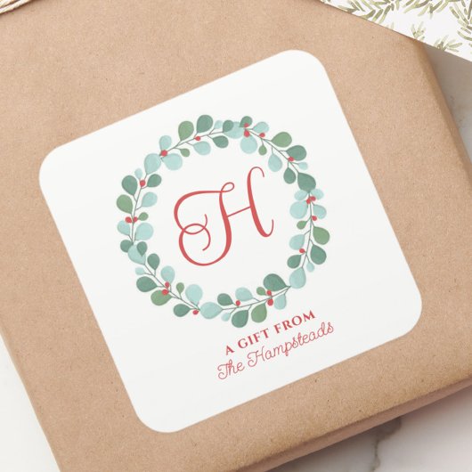 ホリーバーのクリスマス スクエアシール