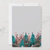 ホリーパインコーンブーケ金ゴールド縁どクリスマス シーズンカード (裏面)