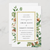 ホリーパインホワイトフローラウィンターウェディング招待状 招待状 (正面/裏面)