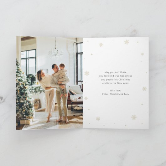 ホリーパインリースグリーンフォトメリークリスマスカード シーズンカード (内部)