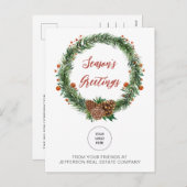 ホリーパインリース会社ロゴビジネス シーズンポストカード (正面/裏面)