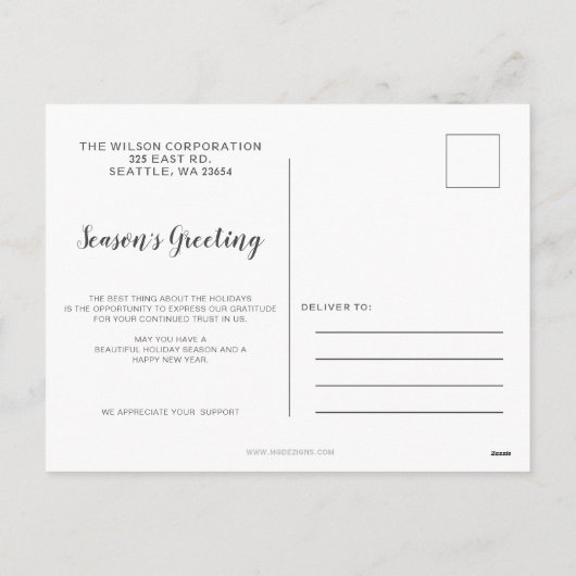 ホリーパインリース会社ロゴビジネス シーズンポストカード (裏面)