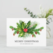 ホリーパイン&ベリーメリークリスマスホリデーカード シーズンカード (スタンド正面)