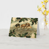 ホリーパピーズのクリスマスメッセージ カード (黄色い花)