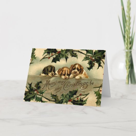 ホリーパピーズのクリスマスメッセージ カード (正面)