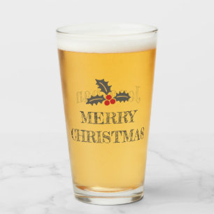 ホリーパーソナライズされたとベリーのメリークリスマス タンブラーグラス