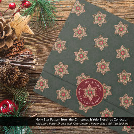 ホリーパーソナライズされたスターレッドギフトラベルシール ラウンドシール