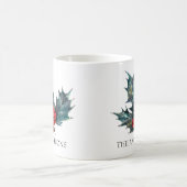 ホリーパーソナライズされたスプリグクリスマスマグ コーヒーマグカップ (中央)