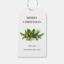 ホリーパーソナライズされたパイン&ベリーメリークリスマス