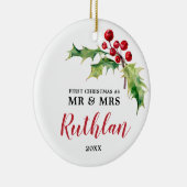 ホリーパーソナライズされたベリーグリーナリーニューリュウズカスタム セラミックオーナメント (右)