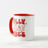 ホリービすてきベスレトログルーヴィーレッドクリスマスネーム マグカップ (正面左)