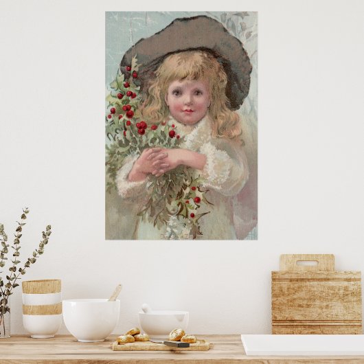 ホリービクトリアンポスター付き女の子 ポスター (キッチン)