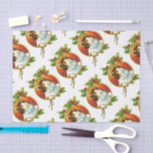 ホリーファンシーベリークリスマス付きヴィンテージ猫 薄葉紙 (クラフト)