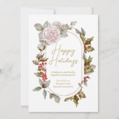 ホリーフェミニンエバーグリーンとバラ企業の シーズンカード (正面)