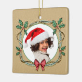 ホリーフレームクリスマス飾り セラミックオーナメント (左)